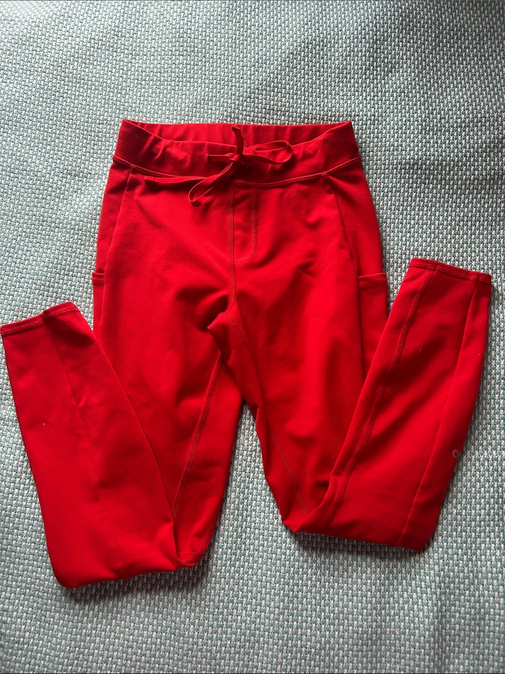 ALO Yoga Red Drawstring Leggings